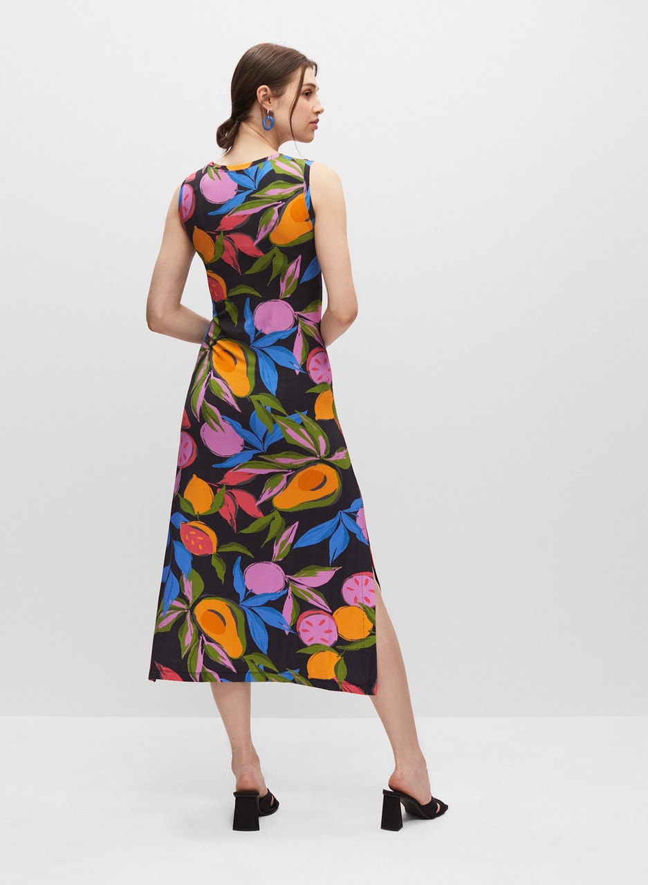 Fruit Print Jersey Dress