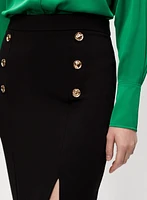 Button Detail Pencil Skirt