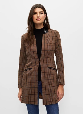 Plaid Redingote Blazer