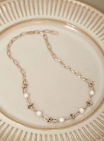 Pearl & Knot Detail Necklace