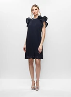 Joseph Ribkoff - Ruffle Sleeve Pleated Dress