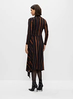 Stripe Print Asymmetrical Dress