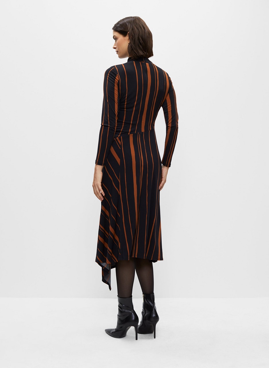 Stripe Print Asymmetrical Dress