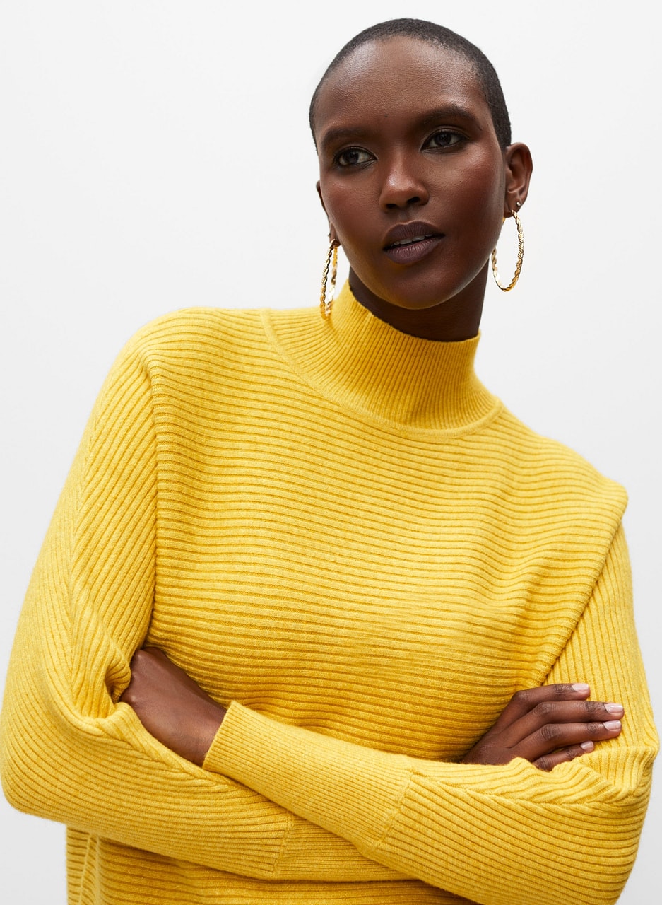 Ribbed Mock Neck Sweater