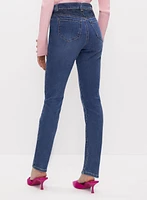 Rhinestone Detail Slim Leg Jeans