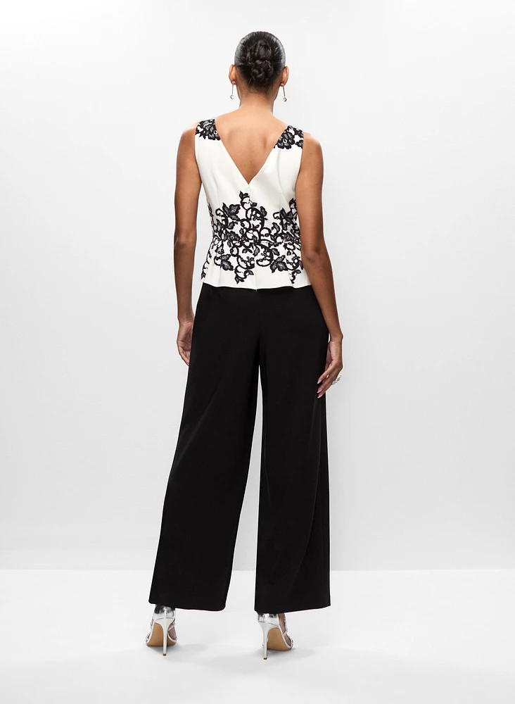 Peplum Style Wide Leg Jumpsuit