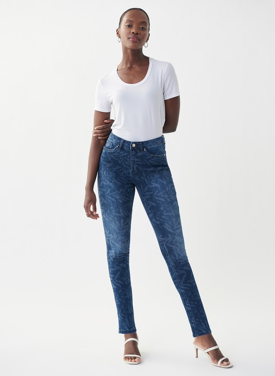 Joseph Ribkoff - Leaf Print Jeans