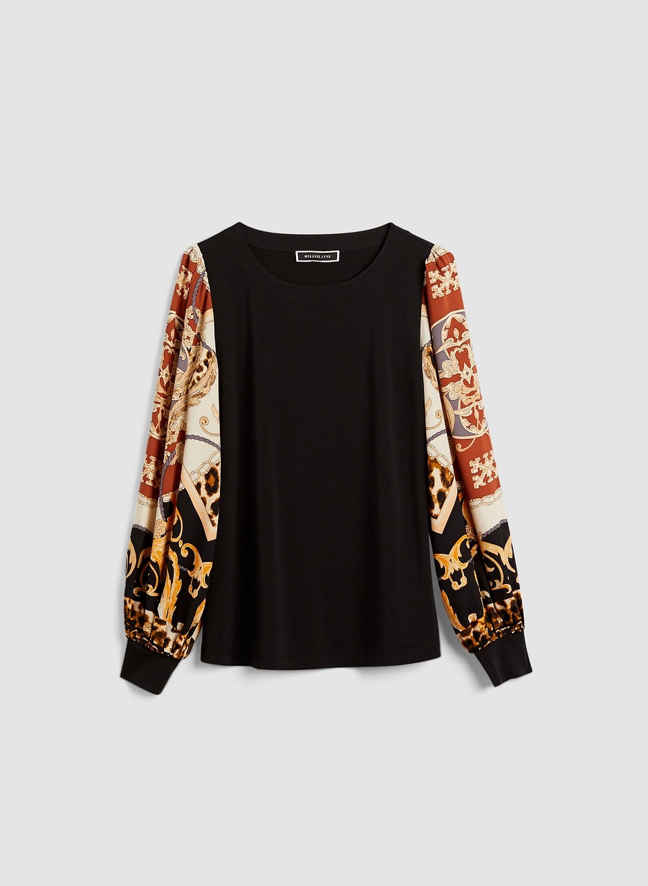 Printed Sleeve Top