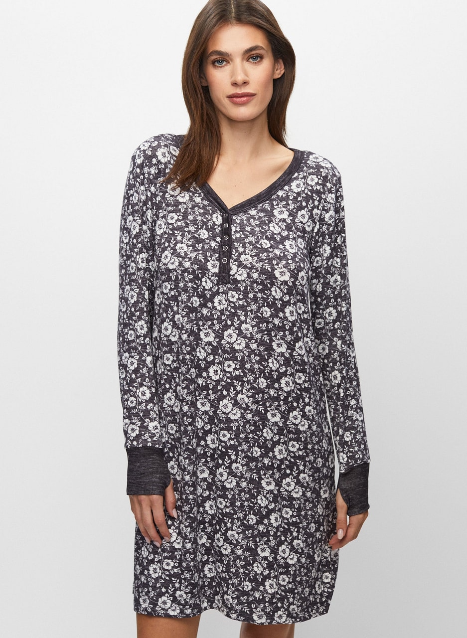 Contrast Floral Print Sleepshirt