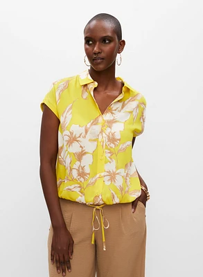 Tropical Floral Print Blouse