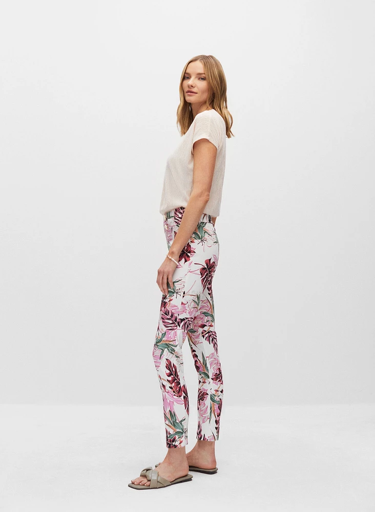 Tropical Print Pull-On Pants