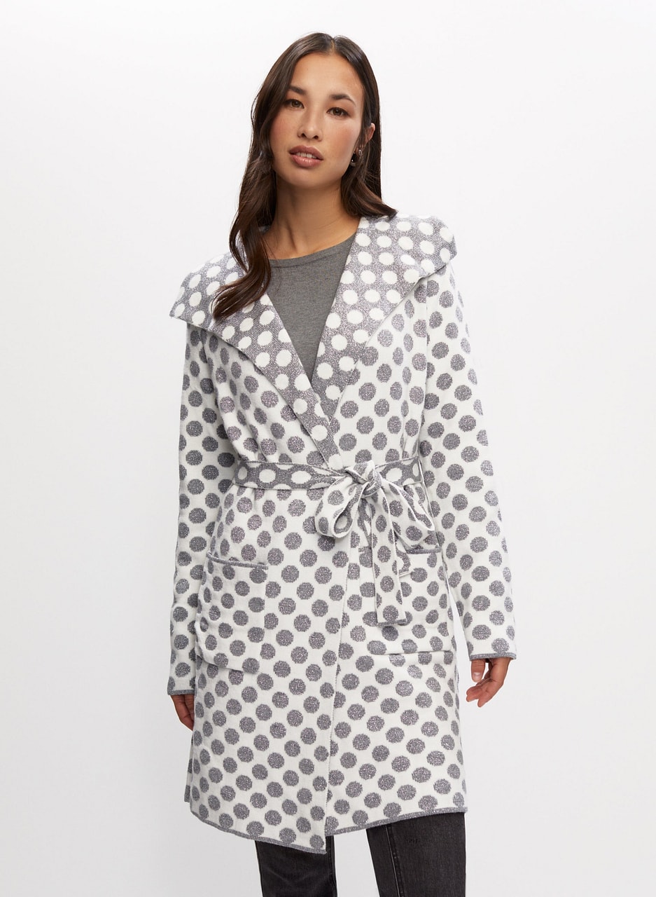 Joseph Ribkoff - Belted Polka Dot Motif Cardigan