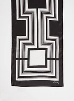 Geometric Print Silk Scarf