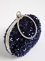 Ring Detail Sequin Clutch