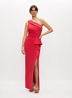 One-Shoulder Ruffle Detail Dress