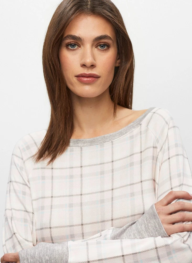 Plaid Motif Sleepshirt