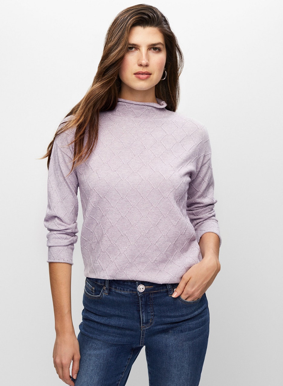 Argyle Stitch Tunic Sweater