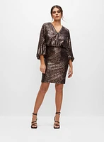 Joseph Ribkoff - Balloon Sleeve Sequin Dress