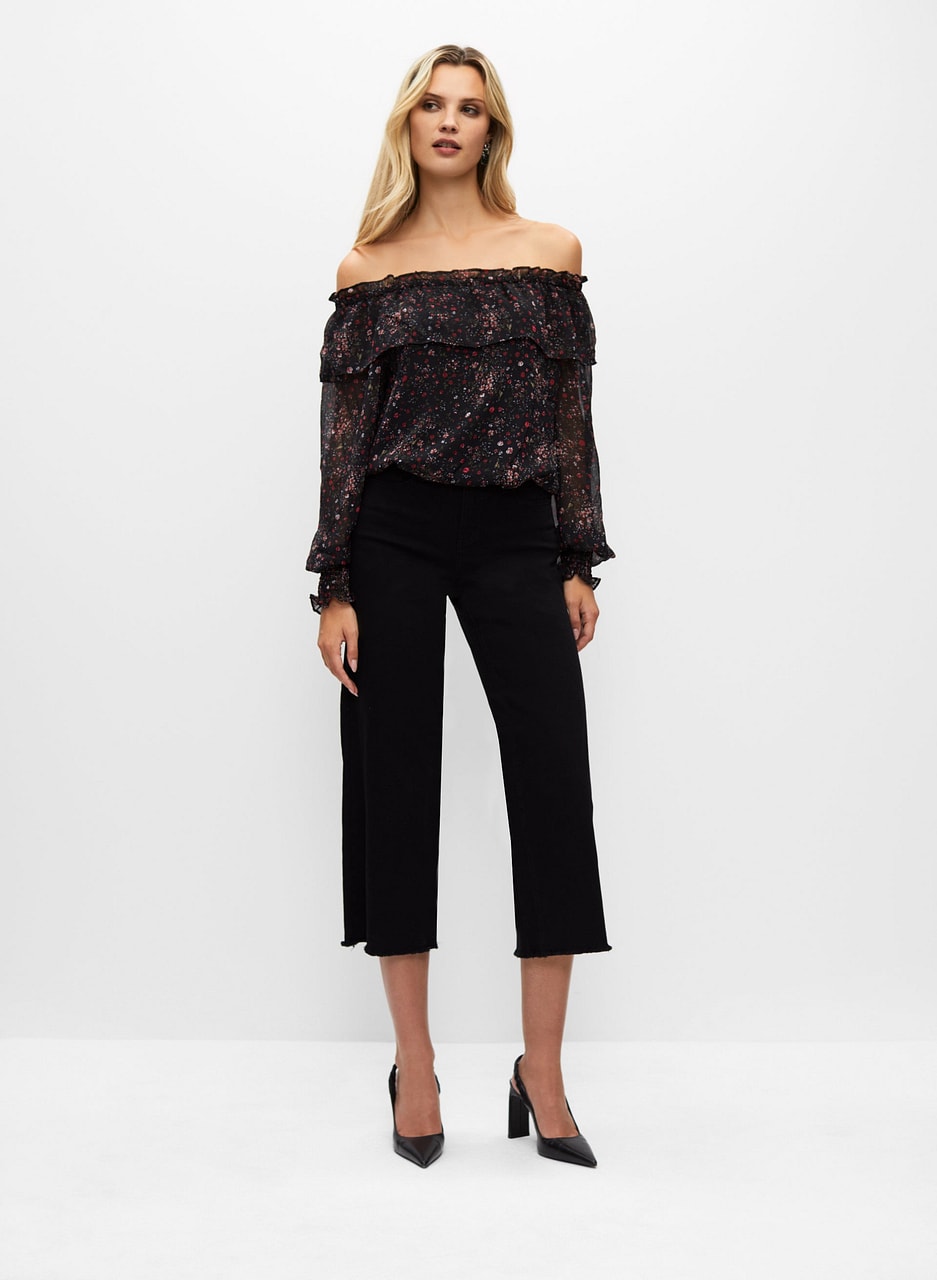 Off The Shoulder Chiffon Blouse