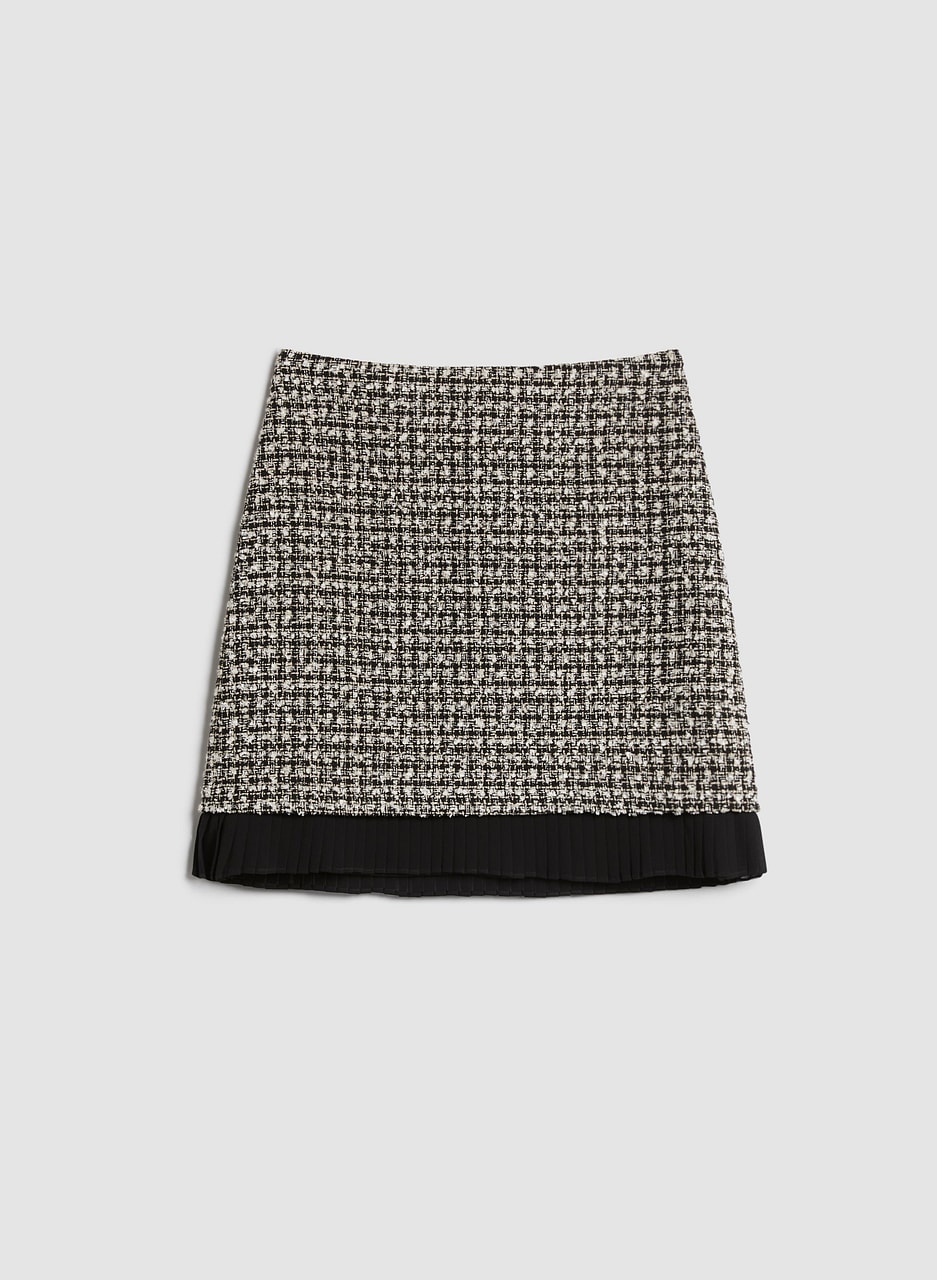 Houndstooth Motif A-Line Skirt