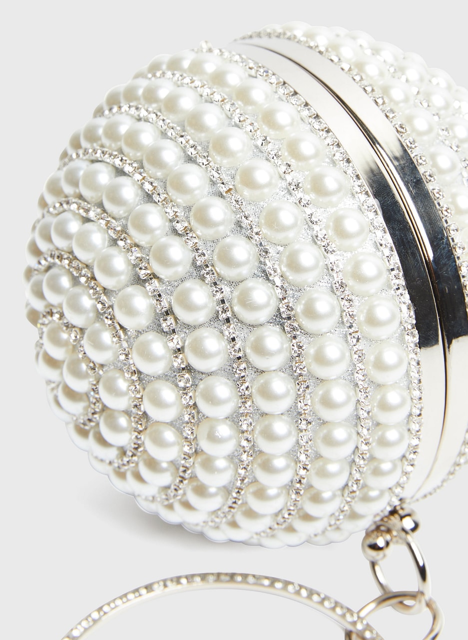 Pearl & Crystal Ball Clutch