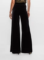 Velour Wide Leg Pull-On Pants