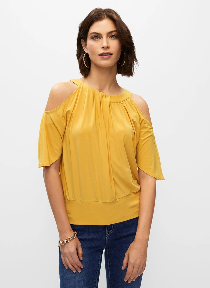 Cold Shoulder Crew Neck Top