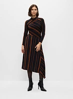 Stripe Print Asymmetrical Dress