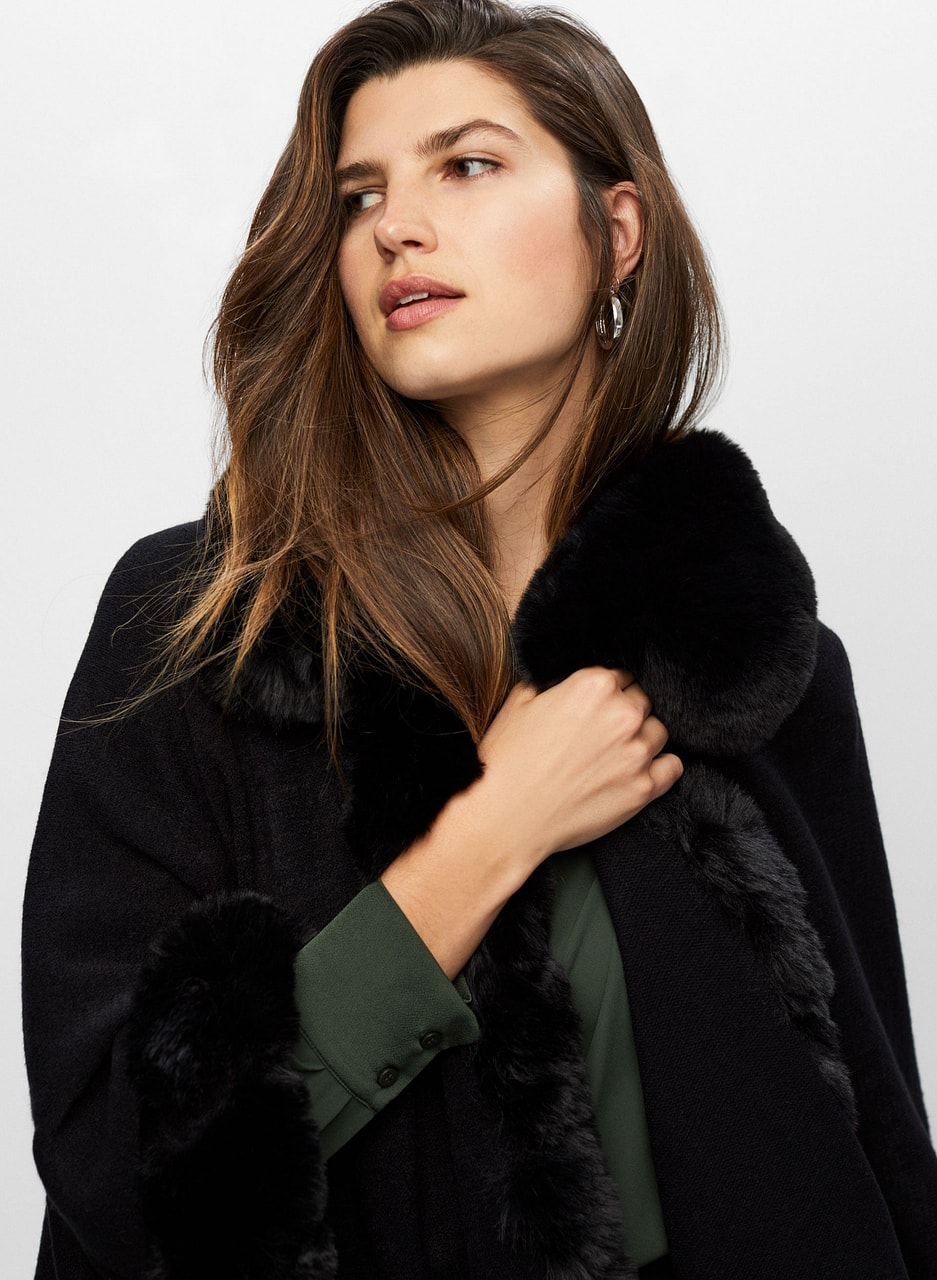 Faux Fur Poncho