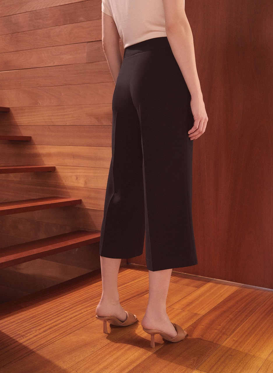 Button Detail Culotte Pants