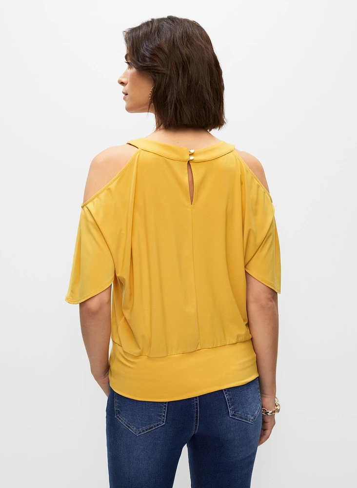 Cold Shoulder Crew Neck Top