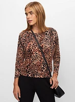 3/4 Sleeve Animal Print Top