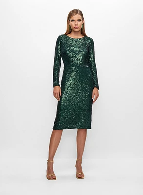 BA Nites - Boat Neck Sequin Dress