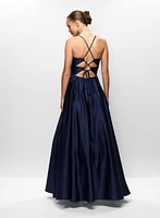 Corset-Style Satin Gown