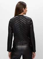 Joseph Ribkoff - Vegan Leather & Mesh Detail Jacket