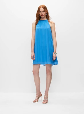 Braided Trim Chiffon Dress