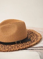 Leopard Print Panama Hat