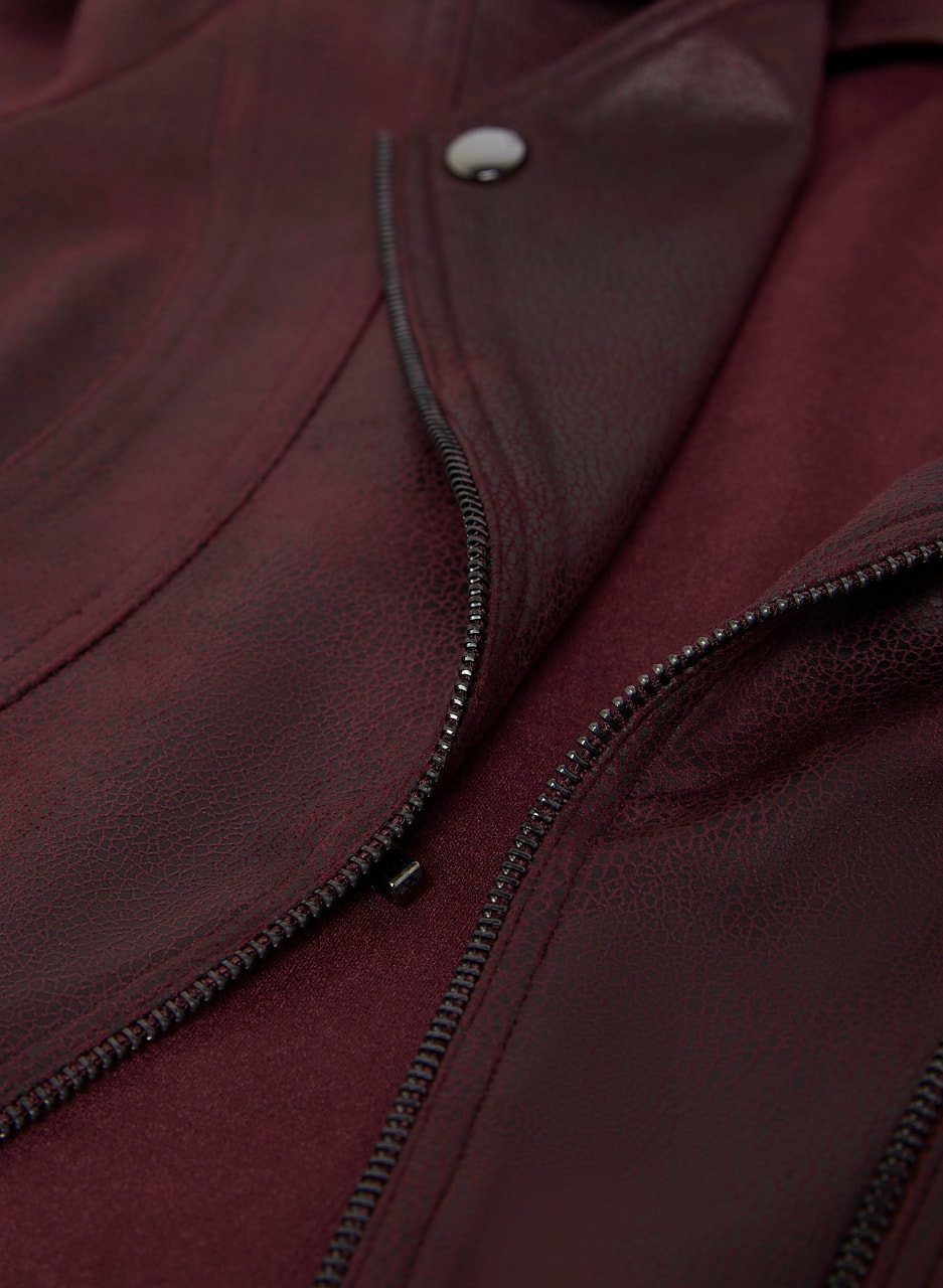 Vex - Snap Detail Faux Suede Jacket