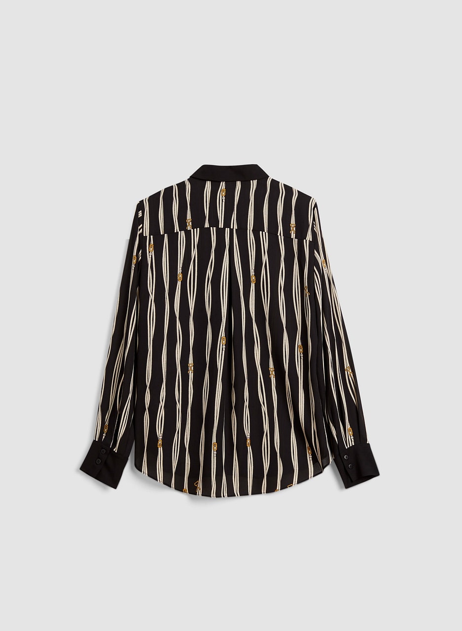 Stripe Effect Button-Up Shirt