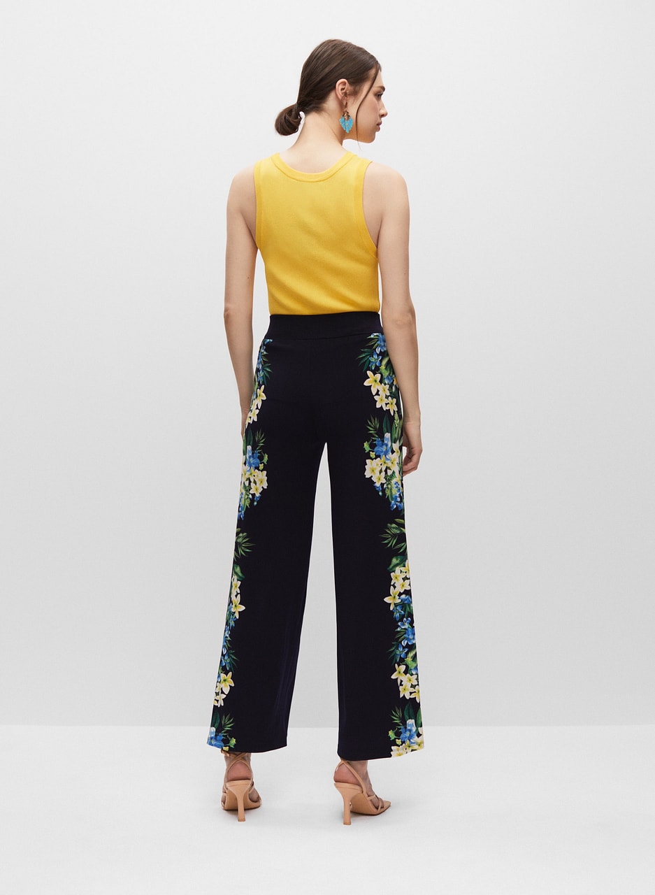 Floral Print Wide Leg Pants