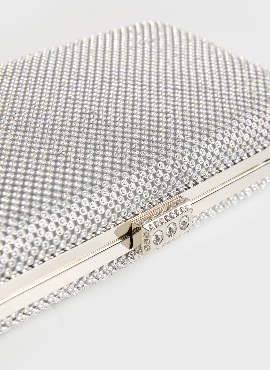 Crystal Embellished Box Clutch