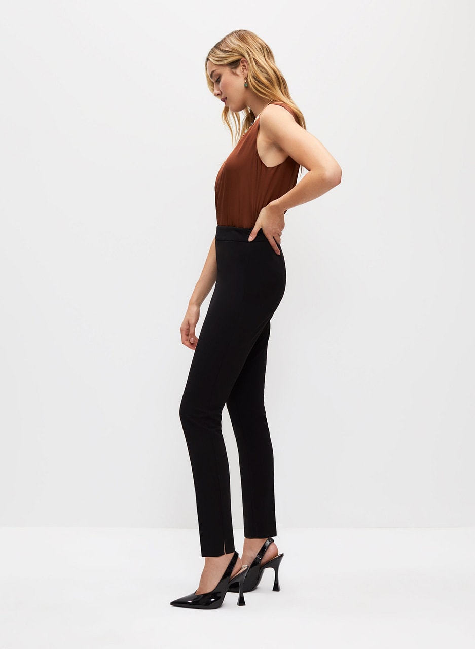 Slit Detail Slim Leg Pants