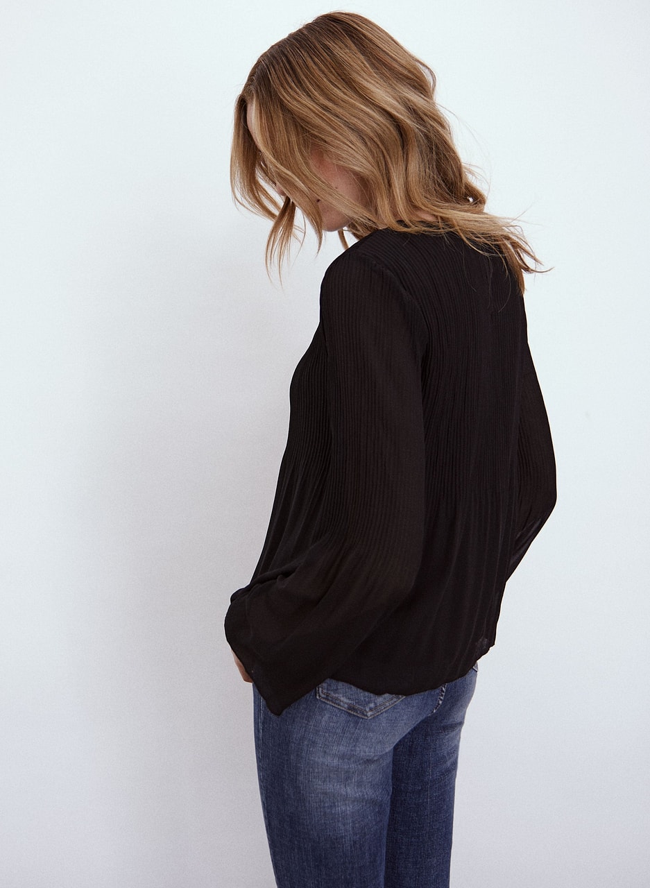 Pleated Chiffon Blouse