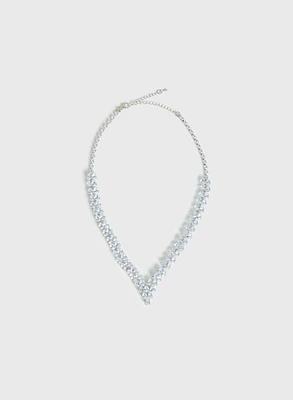 V-Shaped Crystal Stone Necklace