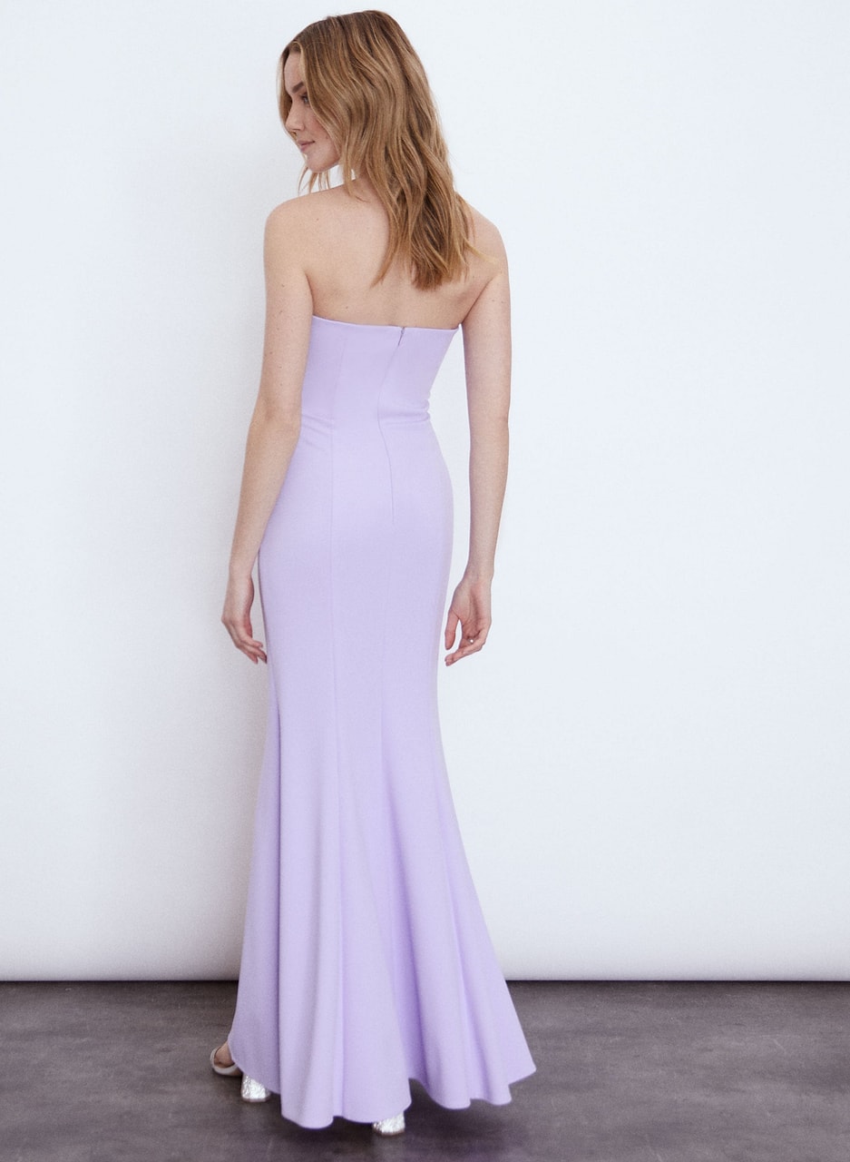 Strapless Split Neck Gown