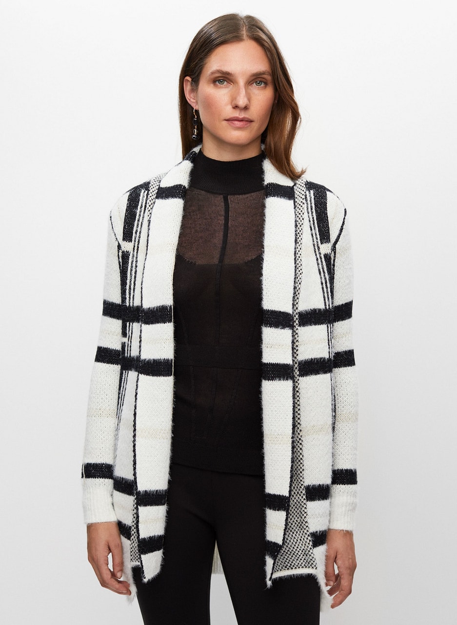 Frank Lyman - Plaid Knit Cardigan