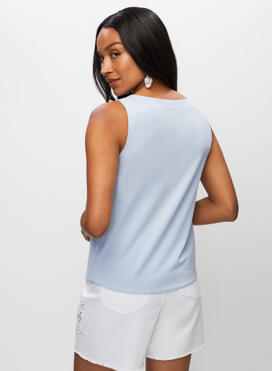 Sleeveless Boat Neck Top