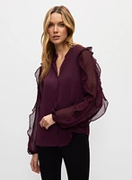 Ruffle Sleeve Blouse