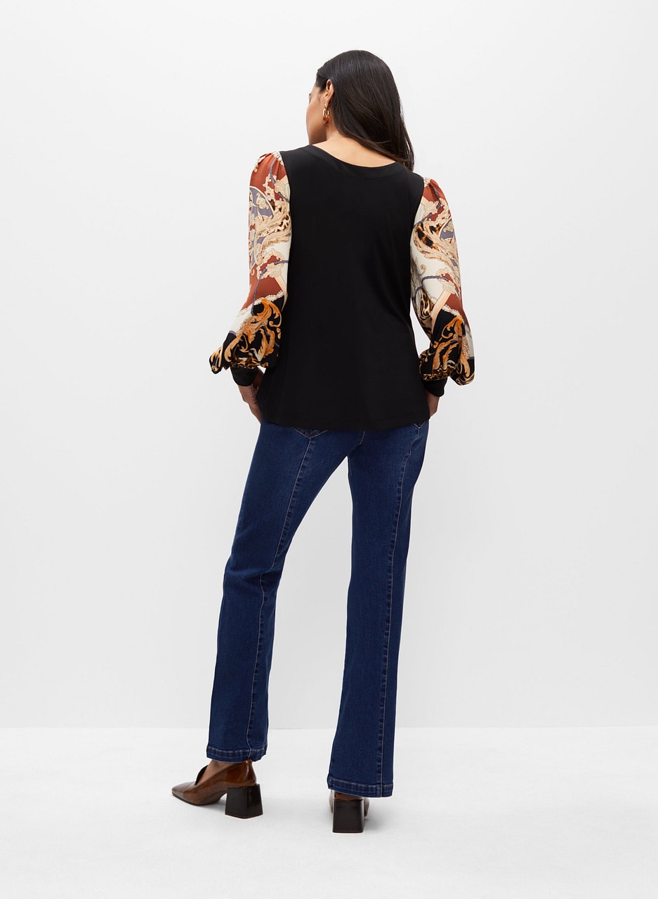 Printed Sleeve Top