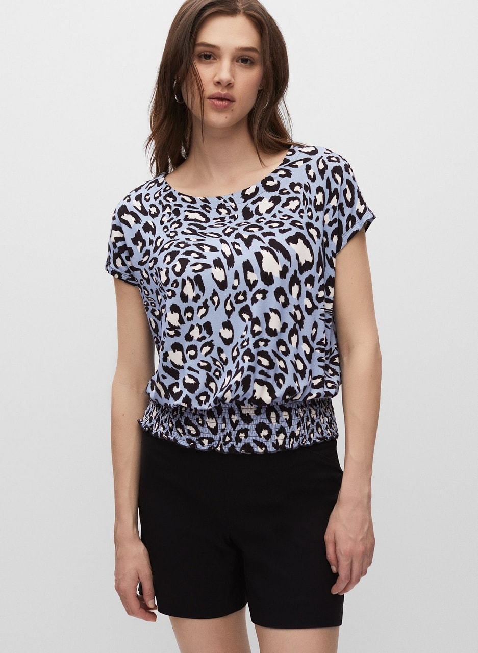 Animal Print Short Sleeve Top